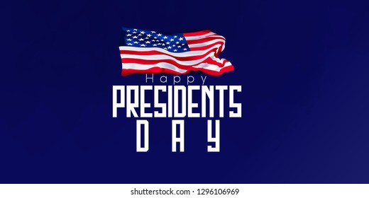 President's Day  poster, header or banner design with party flag