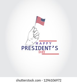 President's Day  poster, header or banner design with party flag