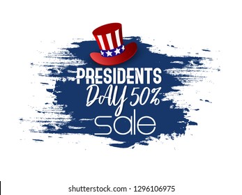President's Day  poster, header or banner design with party flag