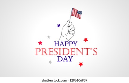 President's Day  poster, header or banner design with party flag