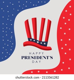 presidents day poster with tophat