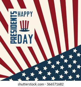 Presidents Day poster. Vector eps10 illustration.  USA design