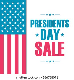 Presidents Day Sale banner for business, promotion and advertising. Vector illustration.