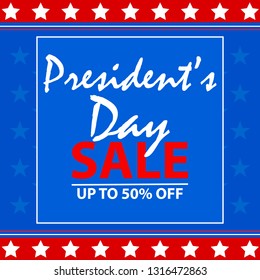 Presidents Day sale banner. Vector illustration