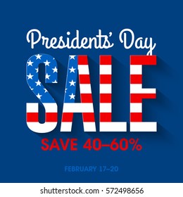 Presidents Day Sale Banner Vector Illustration