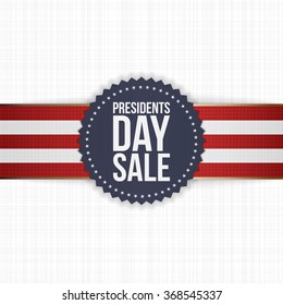 Presidents Day Sale blue Label with striped Ribbon