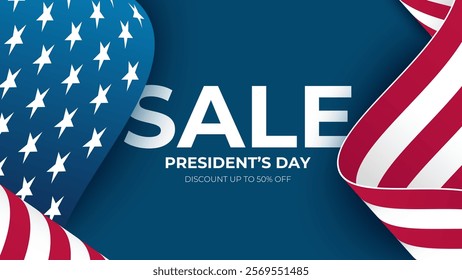 President's Day Sale. Commercial background for Presidents Day shopping advertising. American federal holiday sale promotion. Vector illustration.