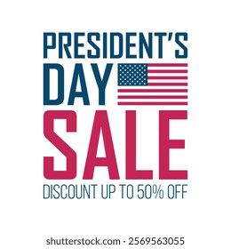 President's Day Sale commercial background for Presidents Day shopping advertising. American federal holiday sale promotion. Vector illustration.