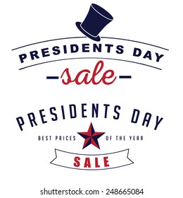 Presidents Day sale Icon Insignia Set EPS 10 vector royalty free stock illustration perfect for ads, posters, marketing, blog, website