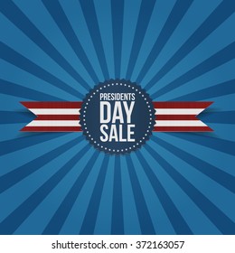 Presidents Day Sale Label with Ribbon
