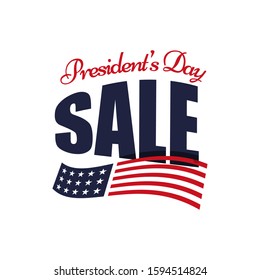 presidents day sale red blue color vector typography text for sale banners, greeting cards, gifts, promotions vector illustrations