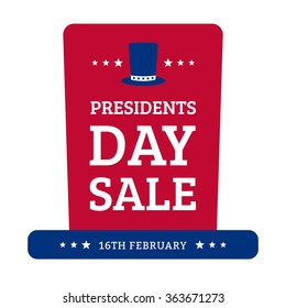 Presidents Day Sale. Sticker in the form of hats. Vector