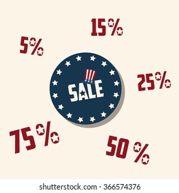 Presidents Day Sale. Vector  EPS 10  illustration. USA design