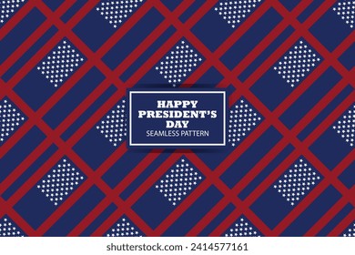 Diseño de fondo del patrón sin problemas del Día de los Presidentes. Cartel, afiche, tarjeta de felicitación. Ilustración vectorial.