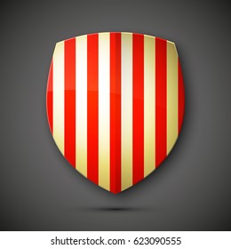 President's day shield banner isolated with stars and stripes presentation. Independence Day icon with USA flag. Protect privacy badge. United States of American President holiday. Veterans Day