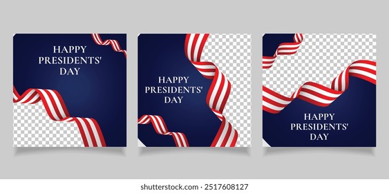 President's day social media post design template