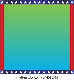 Presidents day Star border. Vector illustration.
