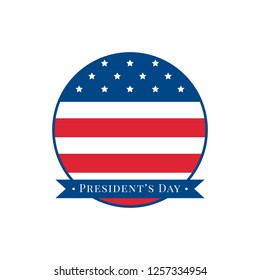 Presidents day, sticker, logo, vector illustration, flat silhouette, isolated, circle

