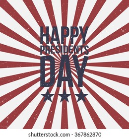 Presidents Day Text on striped grunge Background