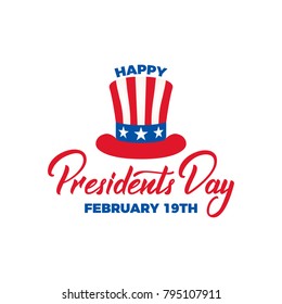 Presidents Day. Typographic lettering logo for USA Presidents Day celebration