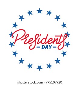 Presidents Day. Typographic lettering logo for USA Presidents Day celebration