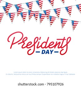 Presidents Day. Typographic lettering logo for USA Presidents Day celebration