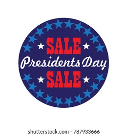 presidents day typography graphic in circle frame vector 
