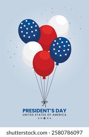 Presidents day of USA balloons vector illustration design.