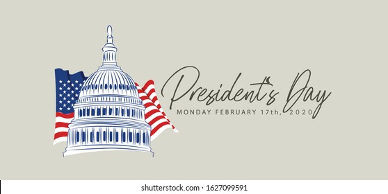 Presidents Day in USA flag and Background. Can Be Used as Banner or Poster. 