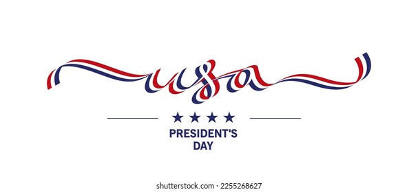 Día de los Presidentes Estados Unidos nuevo guión moderno manuscrito con forma de escritura caligrafía tipografía aislado en el logotipo de fondo blanco