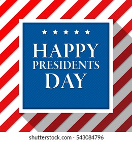 Presidents day vector background. Colors of american flag. USA patriotic template. Illustration with text, stripes and stars for posters, flyers. Decoration for national celebration.