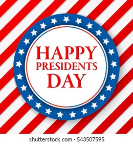 Presidents day vector background. Colors of american flag. USA patriotic template. Illustration with text, stripes and stars for posters, flyers. Decoration for national celebration.