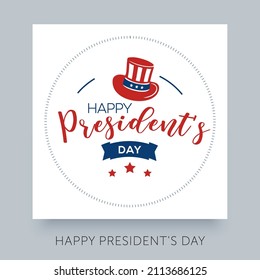 President's Day vector design label template. Handwritten lettering text.