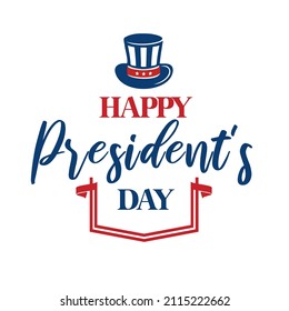 President's Day vector design label template. Handwritten lettering text.