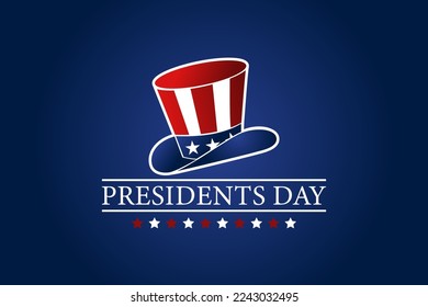 Ilustración vectorial del día del presidente. Celebraciones del día del presidente. El concepto de diseño de fondo con el sombrero del presidente.