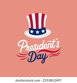 President's Day Vector Typography Template. Isolated American Hat Vector Illustration Design