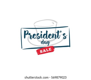 Presidents day. Vector typography, text or logo design. Usable for sale banners, greeting cards, gifts etc.