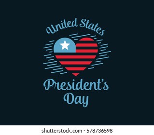 Presidents day. Vector typography, text or logo design. Usable for sale banners, greeting cards, gifts etc.