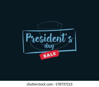 Presidents day. Vector typography, text or logo design. Usable for sale banners, greeting cards, gifts etc.
