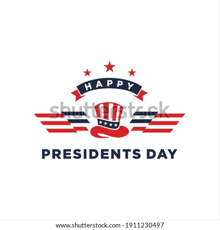 Presidents day. Vector typography, text or logo design. Usable for sale banners, United States constitution day. Presidents Day with american color flag. Vector illustration Hand drawn text lettering.