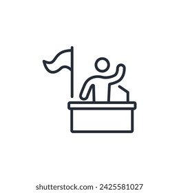 presidents icon. vector.Editable stroke.linear style sign for use web design,logo.Symbol illustration.