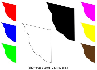 Presidio County, Texas (Counties in Texas, United States of America,USA, U.S., US) map vector illustration, scribble sketch Presidio map