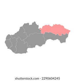 Presov map, region of Slovakia. Vector illustration.
