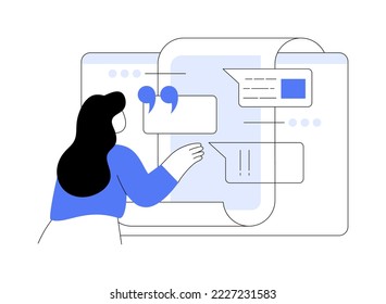 Press abstract concept vector illustration. Press about us, articles and publications, company mentions, website menu bar element, UI, corporate news, landing page, interface abstract metaphor.