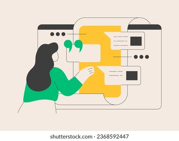 Press abstract concept vector illustration. Press about us, articles and publications, company mentions, website menu bar element, UI, corporate news, landing page, interface abstract metaphor.
