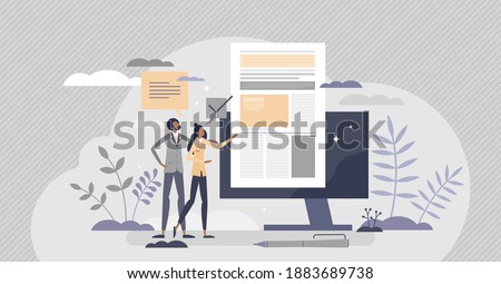Press article from newspaper or daily media newsletter tiny person concept Photo stock © 