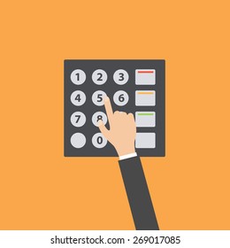 Press ATM keyboard flat design