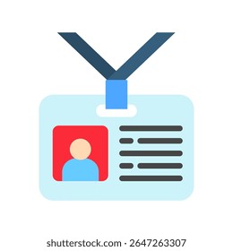 Press Badge mini illustration flat color icon, use for journalist, broadcasting, news and media UI, UX kit, app and web development, digital or print.