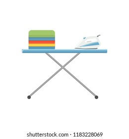 Press board, cloth and iron vector illustration isolated on white background.