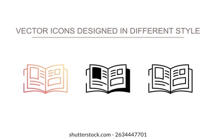Diseño de icono de libro de Prensa con fondo blanco Ilustración de stock